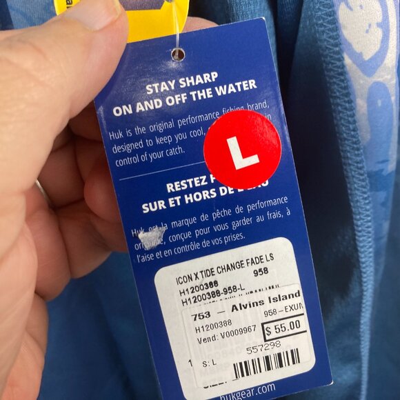 NWT Huk Fishing Men's Shirt Sz L X Tide Change Fade Long Sleeve Sun Protection - Picture 10 of 12